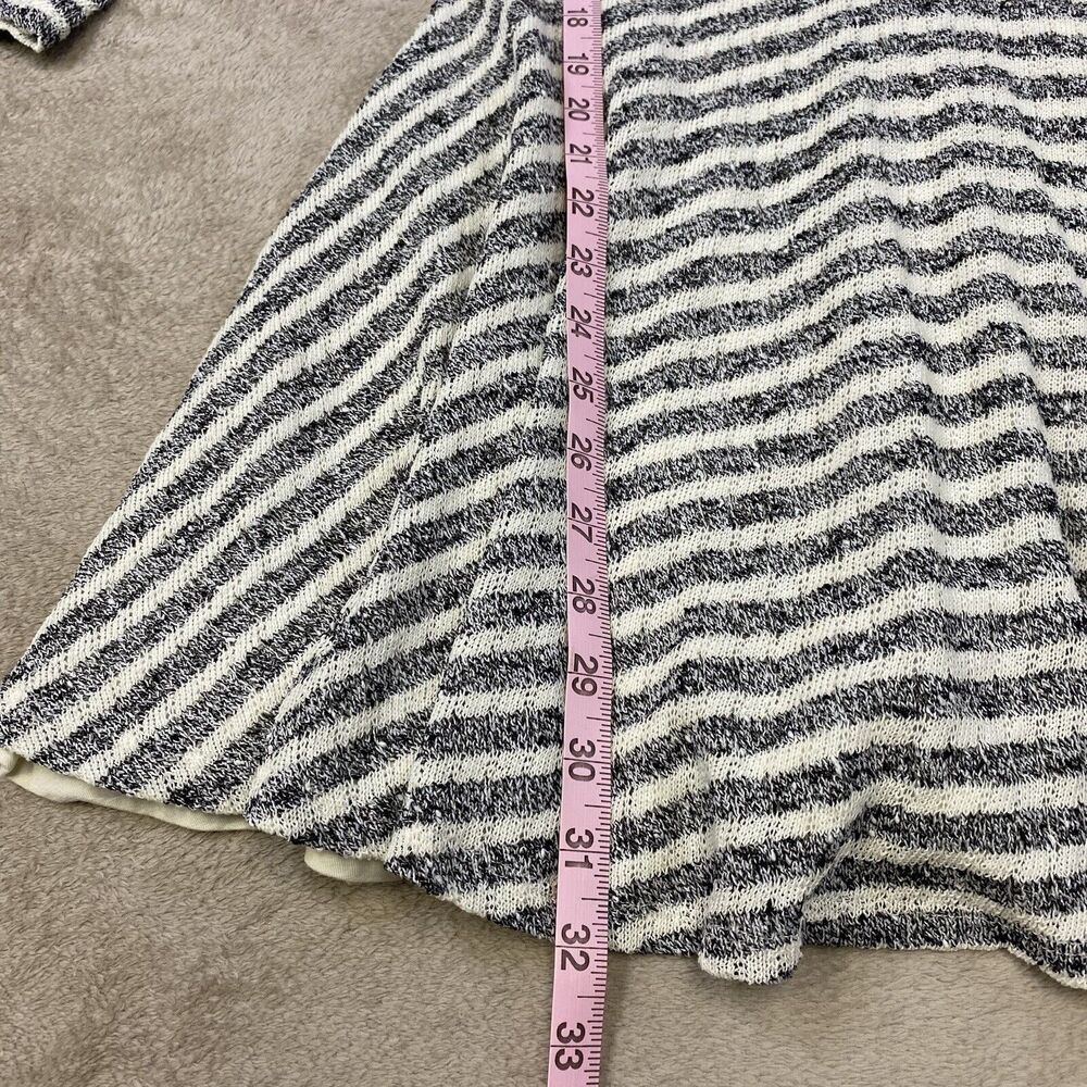 Free People Gray Ivory Striped Faux Wrap V Neck V Back Maverick Dress Small - Picture 8 of 14